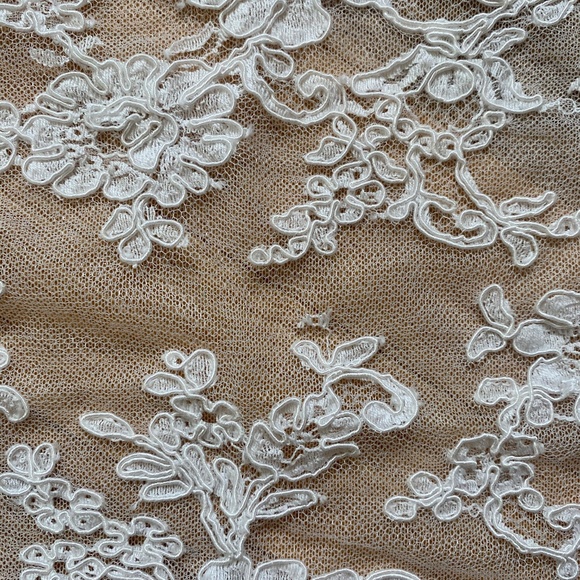 Alencon (French) ivory lace wedding dress bolero (topper) by Paloma Blanca - Picture 6 of 10